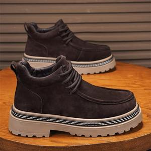 Botas de montaña estilo británico para hombre, con suela gruesa, para otoño, para exteriores, que aumentan la altura. - Product Image 4