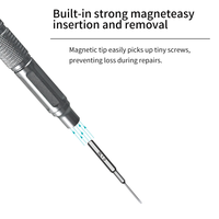 Jeu de tournevis de précision 22 en 1, embouts hexagonaux H4 (4 mm) S2, poignée magnétique intégrée, kit d'outils de réparation portable pour l'électronique