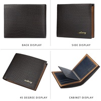 Penjualan laris gaya pendek antik dompet tekanan besar untuk pria, dompet koin kulit PU buaya pria dompet kartu