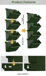 Verdissement vertical tridimensionnel intérieur-extérieur en plastique murs de plantes vivantes enclos creux sol pot de fleurs conteneurs jardin - Product Image 3