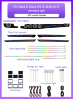 Décoration d'éclairage d'ambiance pour Mercedes-Benz Classe E W212 2010-2015 LHD/RHD, accessoires d'ambiance LED multicolores améliorés