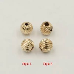 Premium 14k gold filled pumpkin spacer beads for jewelry making bracelet components - Product Image 2