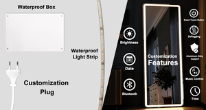 Espejo LED con marco de aluminio personalizado, espejo de cuerpo completo, espejo de pie montado en la pared con luz - Product Image 3