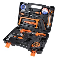 Ensemble d'outils professionnels en plastique OEM de 13 pièces, kit d'outils portables, étui rigide, garantie de 3 ans, entretien quotidien de la maison, bricolage