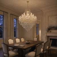 Lustre en cristal Maria Theresa personnalisé de luxe à 36 lumières pour la décoration de salle à manger