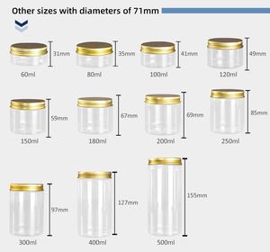 400Ml Trong Suốt Khô Thực Phẩm Trái Cây PET Nhựa Jar Với Nắp Nhôm Hoặc Nắp Nhựa - Product Image 2