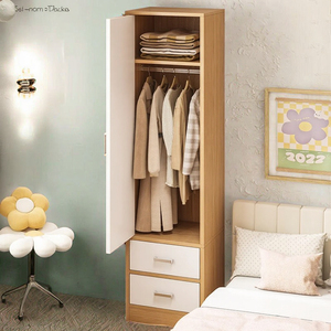 Armario moderno de una puerta corredera para dormitorio, unidad pequeña para el hogar, armario de almacenamiento de suelo para huecos, ideal para habitaciones de alquiler. - Product Image 3