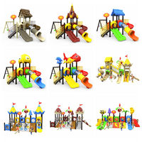 Équipement d'aventure en plastique ensemble de jeu libre installations de parc d'attractions toboggan aire de jeux extérieure pour les enfants