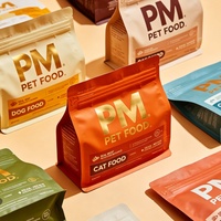 Sachet de nourriture pour animaux de compagnie à fond plat pour présentoir, personnalisé, de qualité alimentaire, haute barrière, résistant à l'humidité, robuste, écologique, recyclable, 2 kg