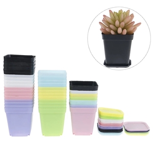Colorful Nursery Flower Pots Desktop Potted Plants Succulents Plastic Pallet Home Decor Square Candy Colors Planters Tools