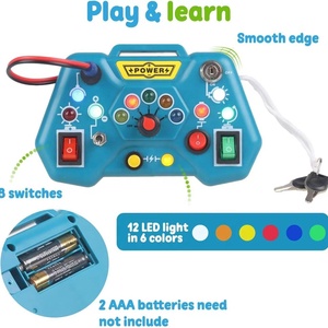 Tableau d'activités Montessori pour tout-petits avec lumières LED, interrupteur électrique, <span class=keywords><strong>jouet</strong></span> éducatif précoce - Product Image 6
