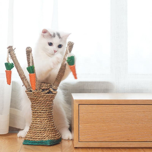 C055 Poteau à gratter écologique en forme de branche pour chat, avec plateau à gratter et jouet d'agitation en sisal, structure d'escalade - Product Image 2
