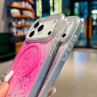 Coque de téléphone magnétique de luxe à dégradé en stock pour iPhone 17 Air 12 13 14 15 16 Pro Max, accessoires de coque de téléphone transparente