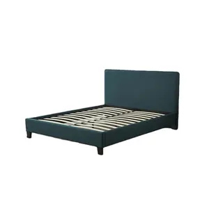 Estrutura de cama king size, roupa de cama de tamanho duplo azul, design simples e moderno, tecido macio e confortável, direto da fábrica