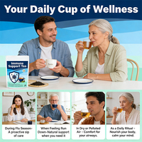 Thé de soutien immunitaire, tisane naturelle, défense contre les infections, corossol, neem, moringa, sans caféine, sachets de thé détox, sachets biodégradables