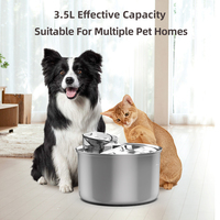 Fontaine à eau pour chat WiFi OEM 4L, distributeur d'eau sans fil, filtre de remplacement, bac à eau en acier inoxydable, application Tuya, distributeur d'eau pour animaux de compagnie