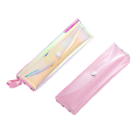 Trousse à crayons grande capacité transparente en PVC, style coréen, couleur bonbon, motif laser simple, nouvelle collection 2026, très tendance