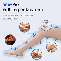 Bottes de récupération de massage des jambes à compression d'air OEM/EDM à 4 chambres avec 5 modes pour la relaxation musculaire de l'athlète Circulation des jambes