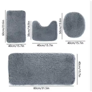Ensemble de 3 tapis de sol longs en peluche pour toilettes et baignoires, antidérapants et non absorbants, pour usage domestique - Product Image 3