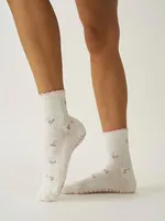 Chaussettes de Pilates personnalisées pour femmes, en coton, respirantes, antidérapantes, design sport et yoga