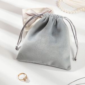 Pochette en velours personnalisée avec logo, cordon de serrage, petit emballage cadeau pour bijoux, boucles d'oreilles, bougies, artisanat - Product Image 6