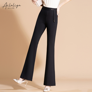 <span class=keywords><strong>Pantaloni</strong></span> a Zampa d'Elefante OEM Personalizzati da Donna, a Vita Alta, Modellanti, Allunganti, Leggermente Elasticizzati - Product Image 2