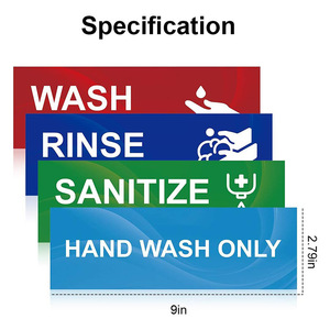 <b>Kitchen</b> Sink Hand Wash Only Sign <b>Sticker</b> Waterproof Wall Mount Label For <b>Kitchen</b> Sanitize Rinse Wash Reminder - Product Image 5
