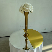 Décorations de mariage, table d'événement, plateau de table rond flexible en acrylique doré réfléchissant, 72 pouces, miroir