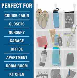 Heavy-Duty Large Mesh 15-Pocket Over-the-Door Hanging Organizer, for <b>Shoe</b> Sundries Bathroom Cruise Cabin Door Storage Organizer - Product Image 5