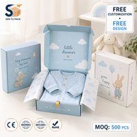 Boîte à vêtements personnalisée pour enfants, boîte d'expédition en carton ondulé, emballage couleur, vente en gros, faible MOQ