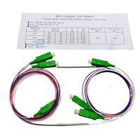Pemisah FBT serat optik dengan konektor, pemisah Fbt rasio tidak seimbang 1x2 SC/APC 0.9mm