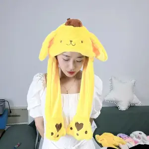 Cô gái dễ thương động vật sang trọng Bunny hat trẻ em túi khí di chuyển tai dẫn ánh sáng lên nhồi bông cosplay bên ưa thích ăn mặc Mũ mùa đông