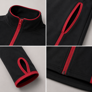 Chaqueta de Forro Polar Personalizada para Mujer con Orificios para Pulgares, Cierre de Cremallera, Manga Larga, Cuello Alto, Color Sólido, OEM, ODM, Marca Privada - Product Image 5