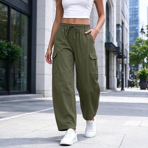 Pantalones <span class=keywords><strong>Cargo</strong></span> de Mezclilla para <span class=keywords><strong>Mujer</strong></span> con Cintura Ajustable, Corte Medio, Sin Elasticidad, Estilo Utilitario para Senderismo - Product Image 2