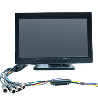 Moniteur de voiture DVR 10 pouces avec vision nocturne, 2 canaux AHD, caméra double avant et arrière, étanche, pour camion et bus, écran partagé double