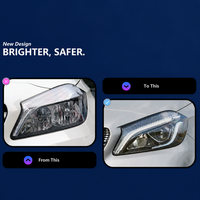 Pour Mercedes W176 2012-2015 – Ensemble de phares avant à LED 12V 36W 6000K 10000 Lumens, feux de croisement et de route, unité de remplacement pour éclairage automobile