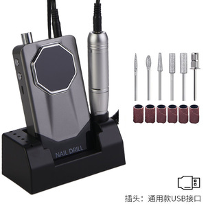 เครื่องเจียรเล็บความเร็วสูง มอเตอร์แบบแปรงถ่าน ชาร์จผ่าน USB วัสดุ ABS พกพาสะดวก เครื่องตะไบเล็บไฟฟ้า สำหรับร้านทำเล็บ - Product Image 2