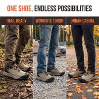 Chaussures de randonnée pour hommes, fabriquées sur mesure, couleur kaki noir, coupe basse, respirantes, en mesh, résistantes aux perforations, légères, semelle en caoutchouc antidérapante