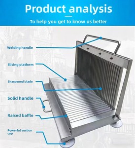 Cortador Multifuncional de 8mm, 11mm y 15mm, de Acero Inoxidable Grueso, con Presión Manual, para Tofu, Queso, Jamón, Salchicha y Carne - Product Image 4