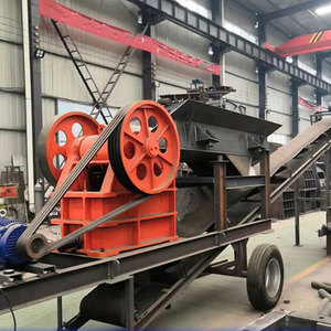 Vente directe usine – Concasseur à mâchoires portable d'occasion à moteur diesel, petit modèle, avec convoyeur et alimentateur - Product Image 3