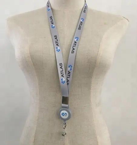 OEM full color thermal transfer sublimation printing customizable lanyards with retractable badge clip