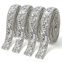Ruban de strass en résine thermocollante à dos plat pour la décoration de vêtements, de bijoux et d'accessoires DIY