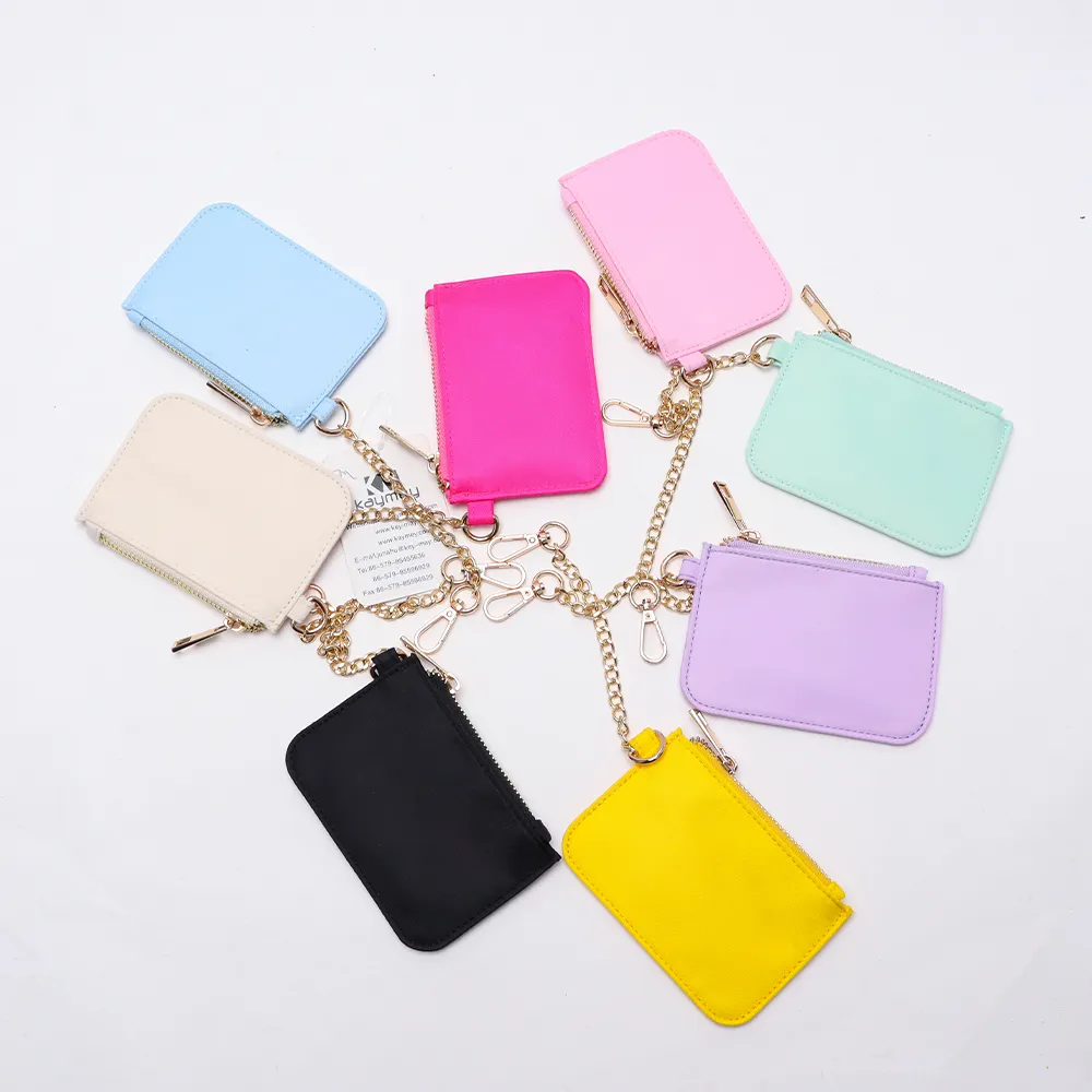 नए उत्पादों सबसे अच्छा उपहार विचार लेडी लिपस्टिक बैग चाबी का गुच्छा महिलाओं नायलॉन निविड़ अंधकार सिक्का पाउच कस्टम आईडी नाम कार्ड धारकों