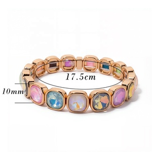 <span class=keywords><strong>Bracelet</strong></span> extensible en émail perlé CENDA Fashion Jewelry, plaqué or 18 carats, avec cristaux colorés, empilable, <span class=keywords><strong>pour</strong></span> femmes - Product Image 2