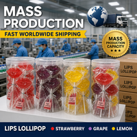Sucettes colorées brillantes au goût de fruits, bonbons durs en bâtonnets, service personnalisé pour les magasins de détail