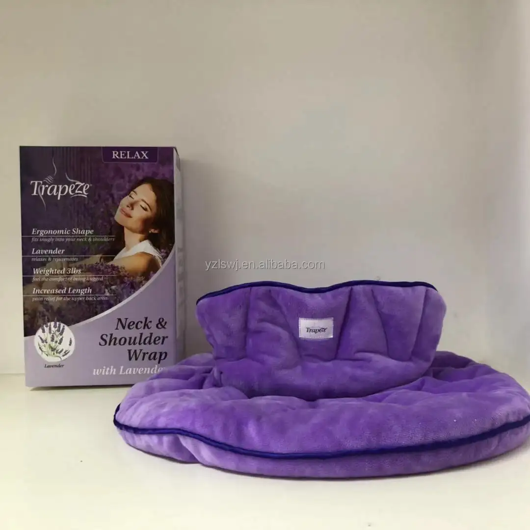 free sample plush microwave cushion/inner clay bead neck wrap target Weighted Therapy Neck Shoulder Pillow Wrap