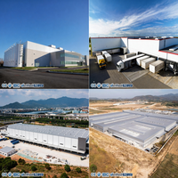 Structure en acier industrielle complexe, entrepôt métallique préfabriqué à plusieurs étages pour la production d'entreprise
