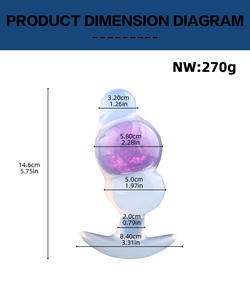 CF -P9137 Silicone vibrante grande spina anale 3 velocità + 7 frequenza doppio 6 colori Multi-frequenza vibranti spine anali Sm - Product Image 5