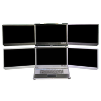 Six écrans moniteurs Portable robuste industriel Mobile ordinateur portable graphique PC poste de travail avec Max 2 cartes graphiques doubles
