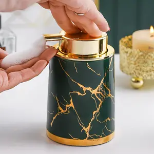 Nice design avançado cerâmica luxo hotel casa banheiro cozinha sabão dispensador com bomba espumante